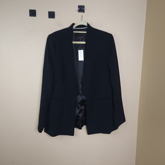 Banana Republic Seamed Lapel Long Blazer in Black Size 16 - Picture 1 of 10